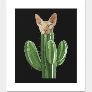 Cactus Cat Pun Posters and Art